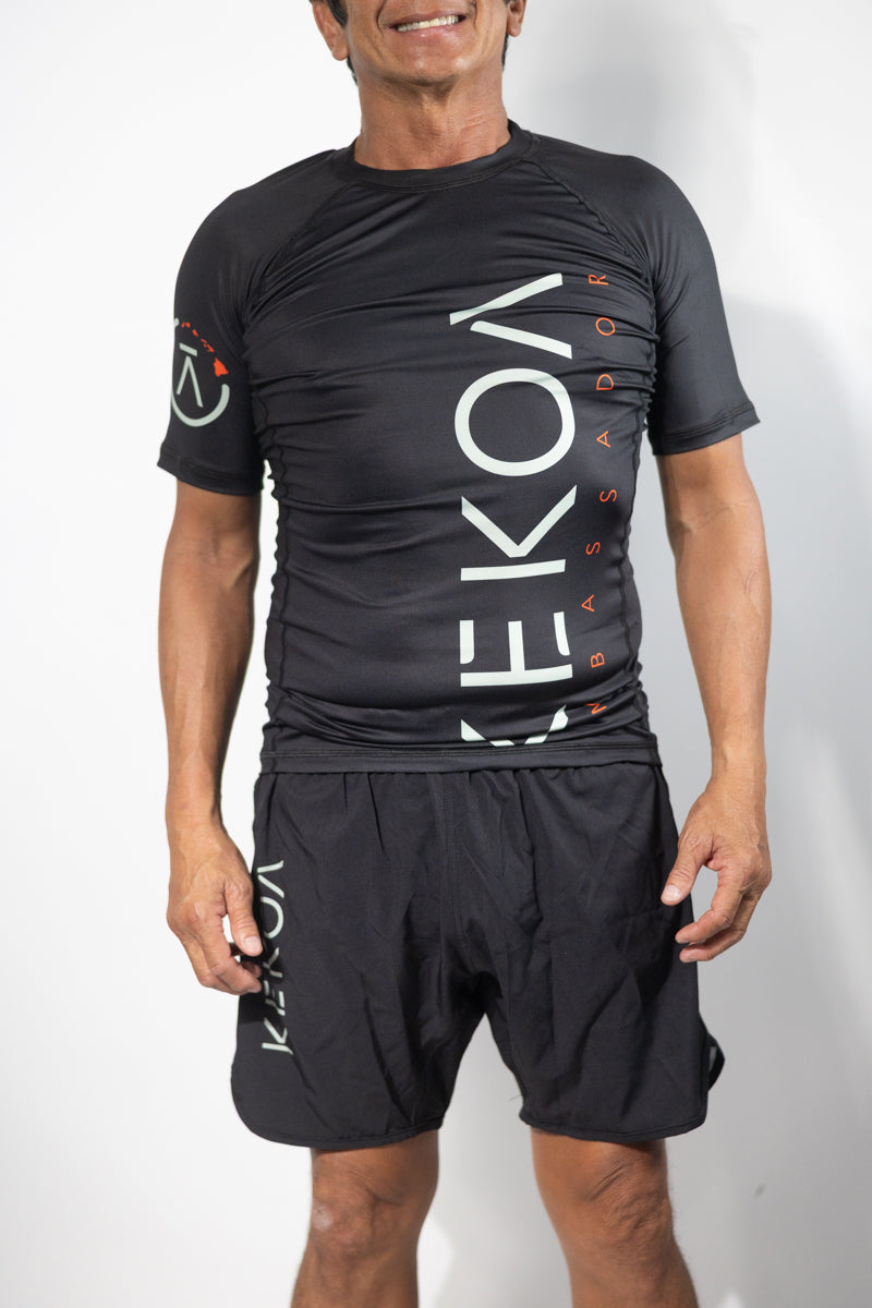 RASHGUARD AMBASSADOR 2.0 SS - BLACK/SAGE