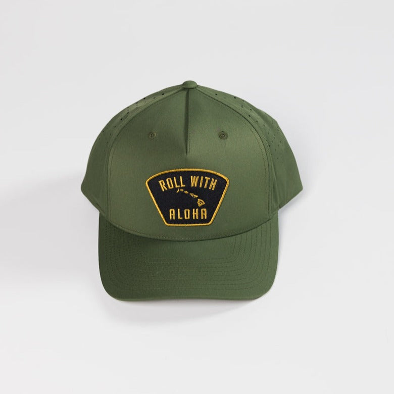 ROLL W ALOHA HAT OLIVE