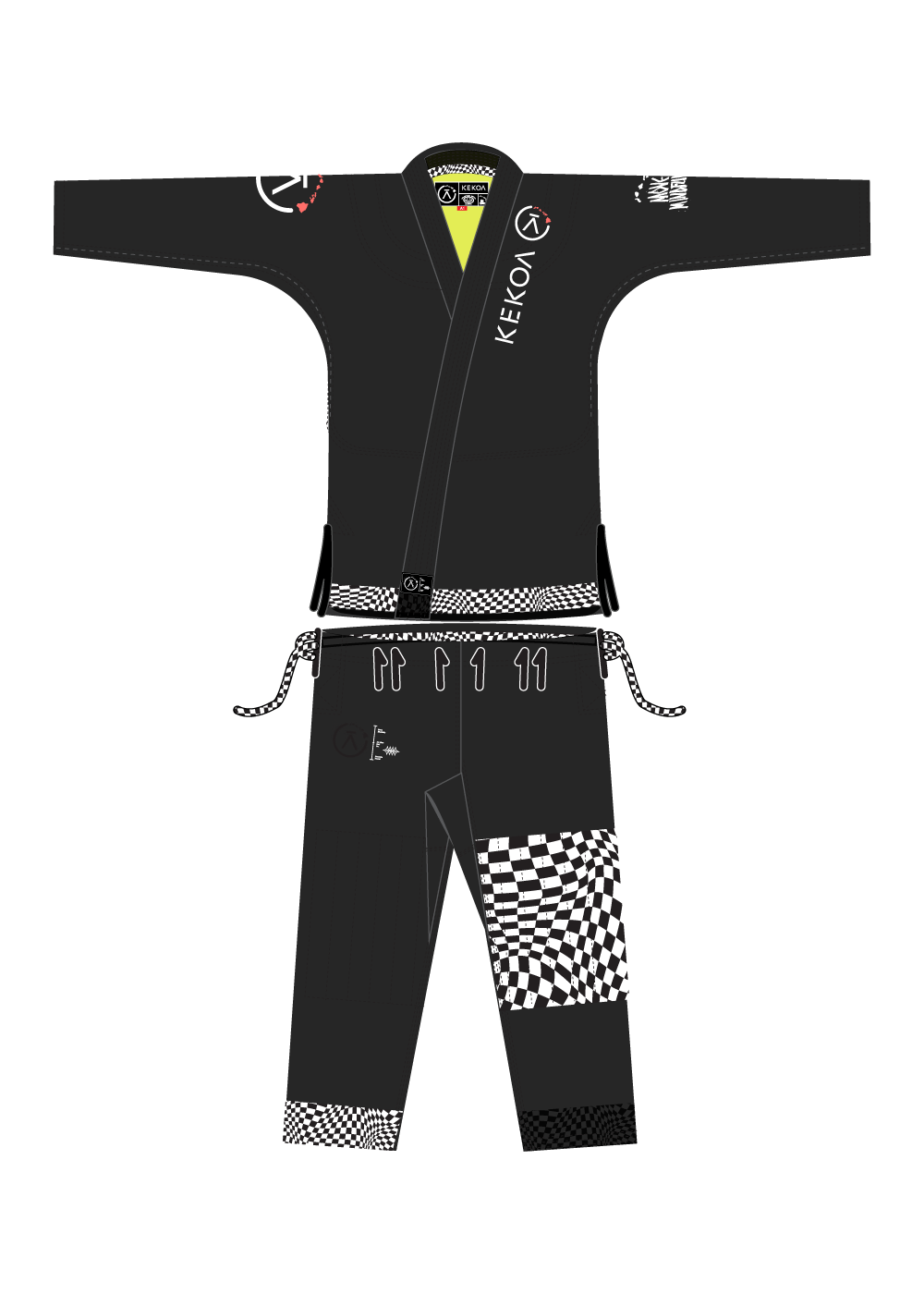 NEON FLOW KIMONO - BLACK