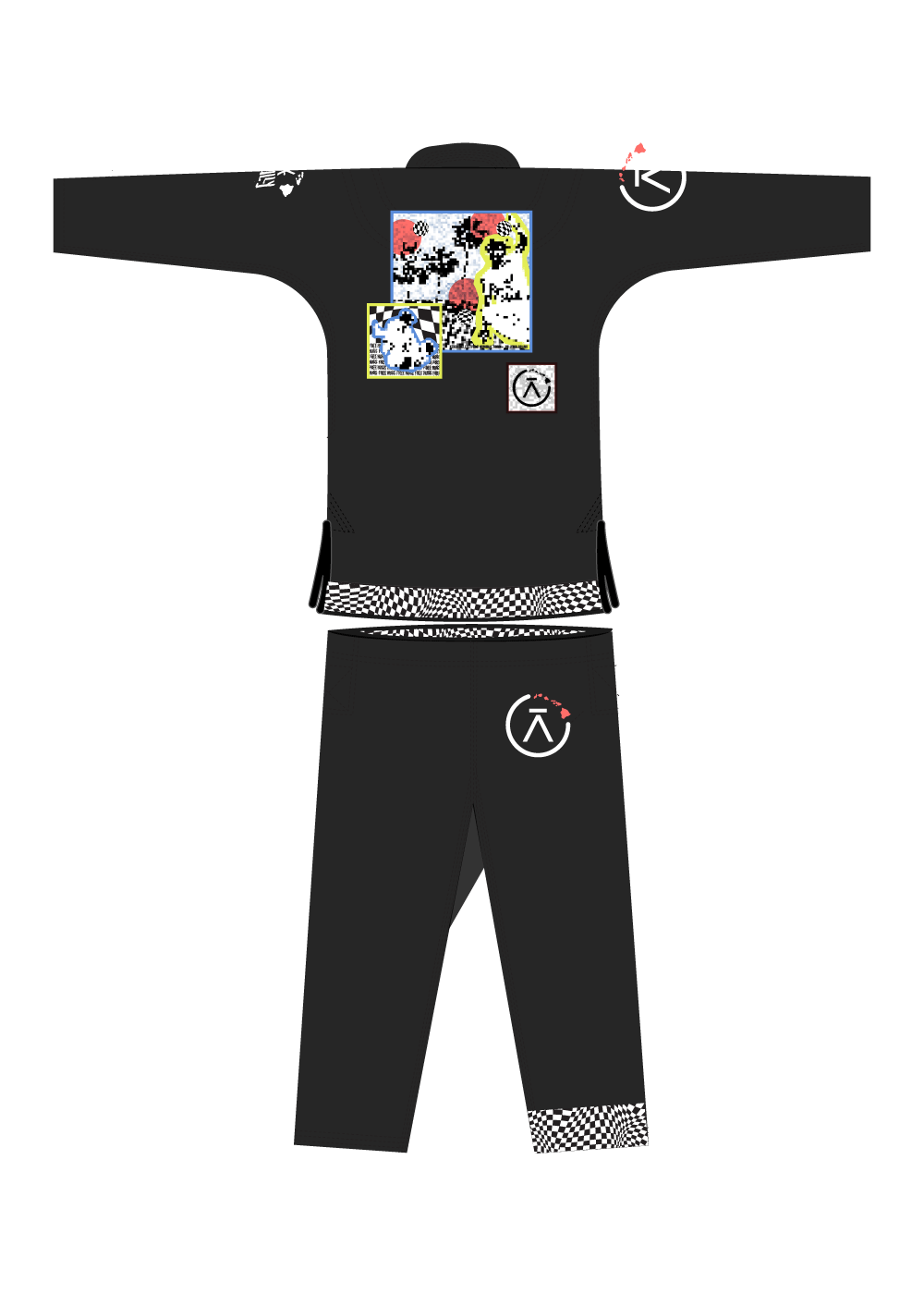 NEON FLOW KIMONO - BLACK